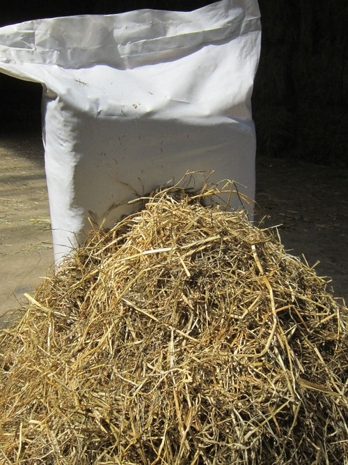 Hochwertige Heulage in handlichen Kleinballen auf einer Palette